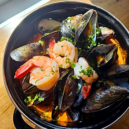 Moules et crevettes